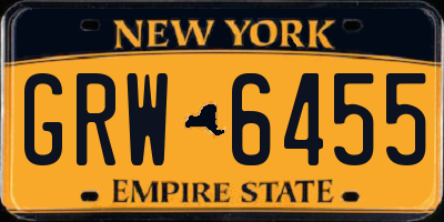 NY license plate GRW6455