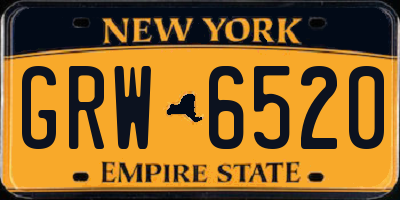 NY license plate GRW6520