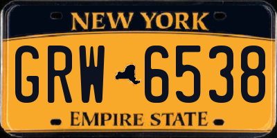 NY license plate GRW6538