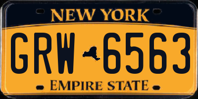 NY license plate GRW6563