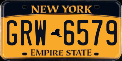 NY license plate GRW6579