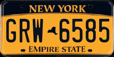 NY license plate GRW6585