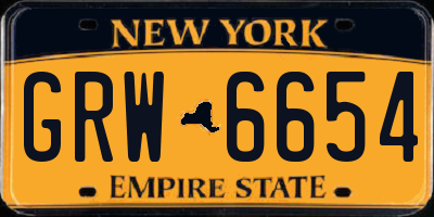 NY license plate GRW6654