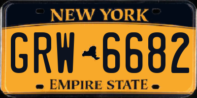NY license plate GRW6682
