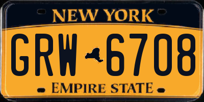 NY license plate GRW6708