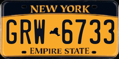 NY license plate GRW6733
