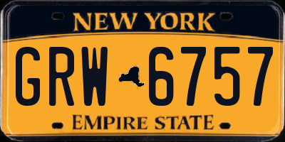 NY license plate GRW6757