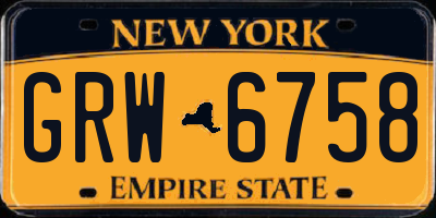NY license plate GRW6758