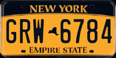 NY license plate GRW6784