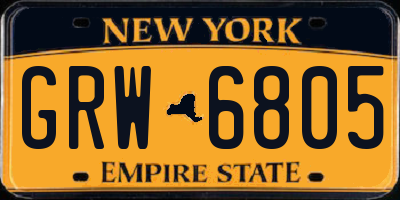 NY license plate GRW6805