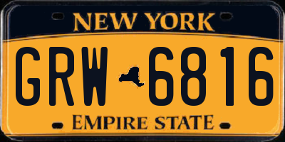 NY license plate GRW6816