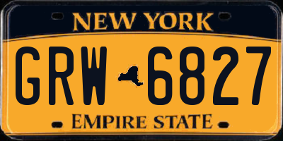 NY license plate GRW6827