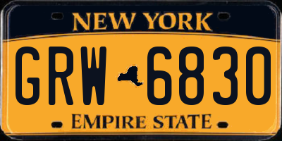 NY license plate GRW6830