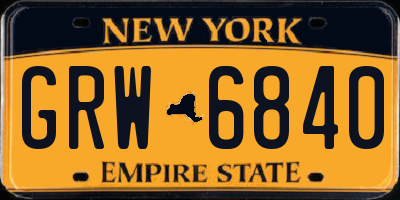 NY license plate GRW6840