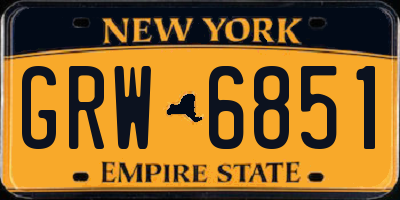 NY license plate GRW6851