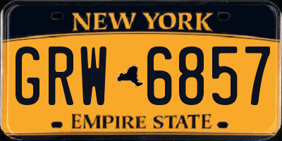 NY license plate GRW6857