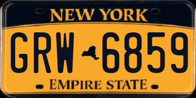 NY license plate GRW6859