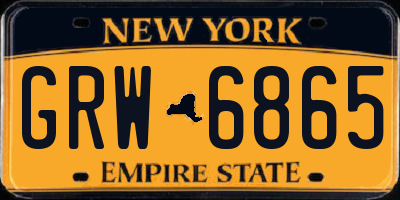 NY license plate GRW6865