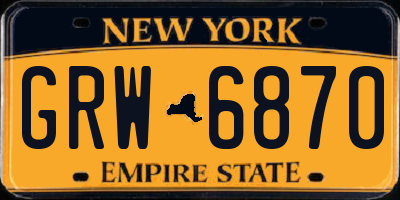 NY license plate GRW6870