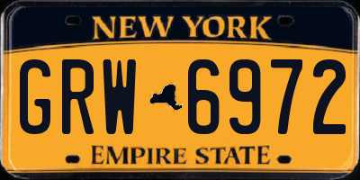 NY license plate GRW6972