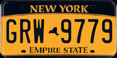 NY license plate GRW9779