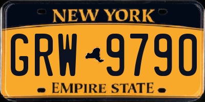 NY license plate GRW9790