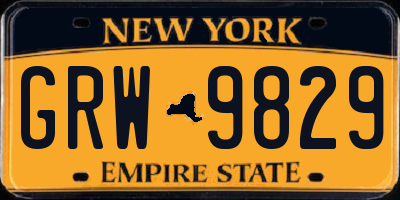 NY license plate GRW9829