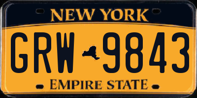 NY license plate GRW9843