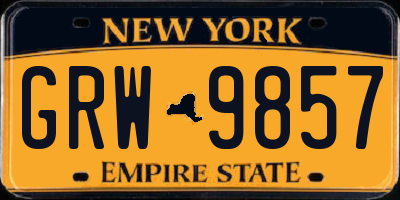 NY license plate GRW9857