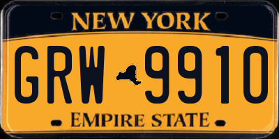 NY license plate GRW9910