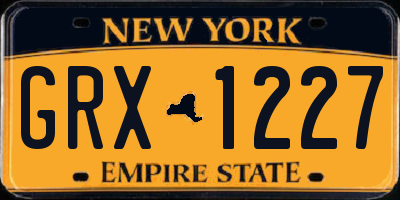 NY license plate GRX1227
