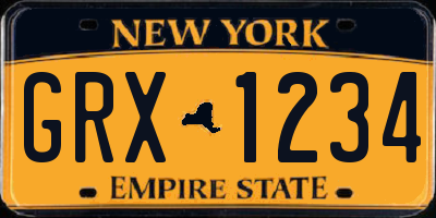 NY license plate GRX1234