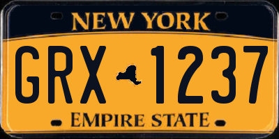 NY license plate GRX1237