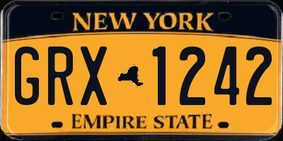 NY license plate GRX1242