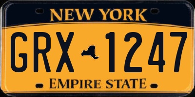 NY license plate GRX1247