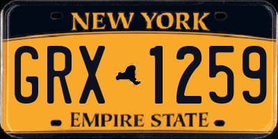 NY license plate GRX1259