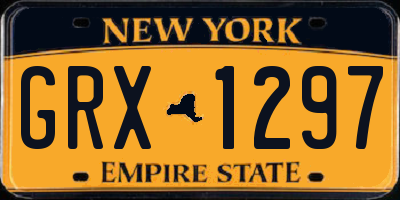 NY license plate GRX1297