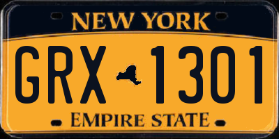 NY license plate GRX1301