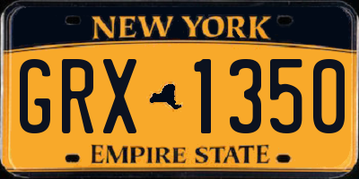 NY license plate GRX1350