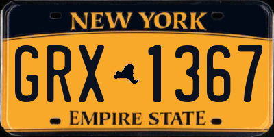 NY license plate GRX1367