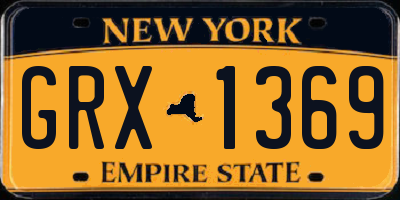 NY license plate GRX1369