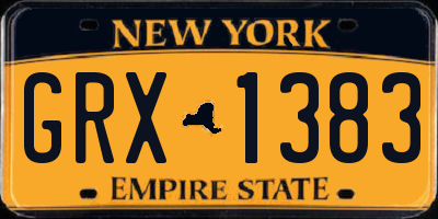 NY license plate GRX1383