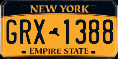 NY license plate GRX1388
