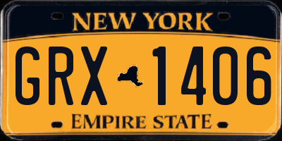 NY license plate GRX1406