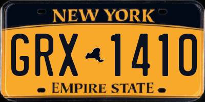 NY license plate GRX1410
