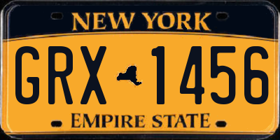 NY license plate GRX1456