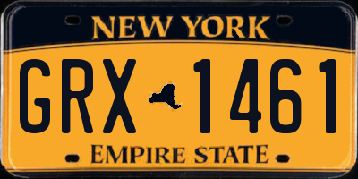 NY license plate GRX1461