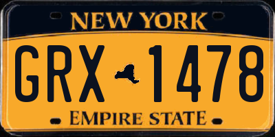 NY license plate GRX1478