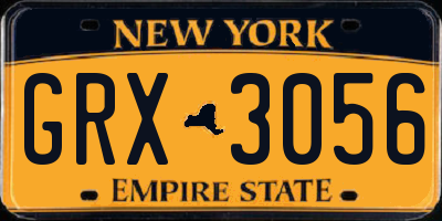 NY license plate GRX3056