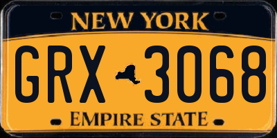 NY license plate GRX3068